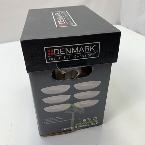 Stoneware 6 Piece Dinner Bowl Set Denmark Tools For Cooks New - Picture 2 of 4